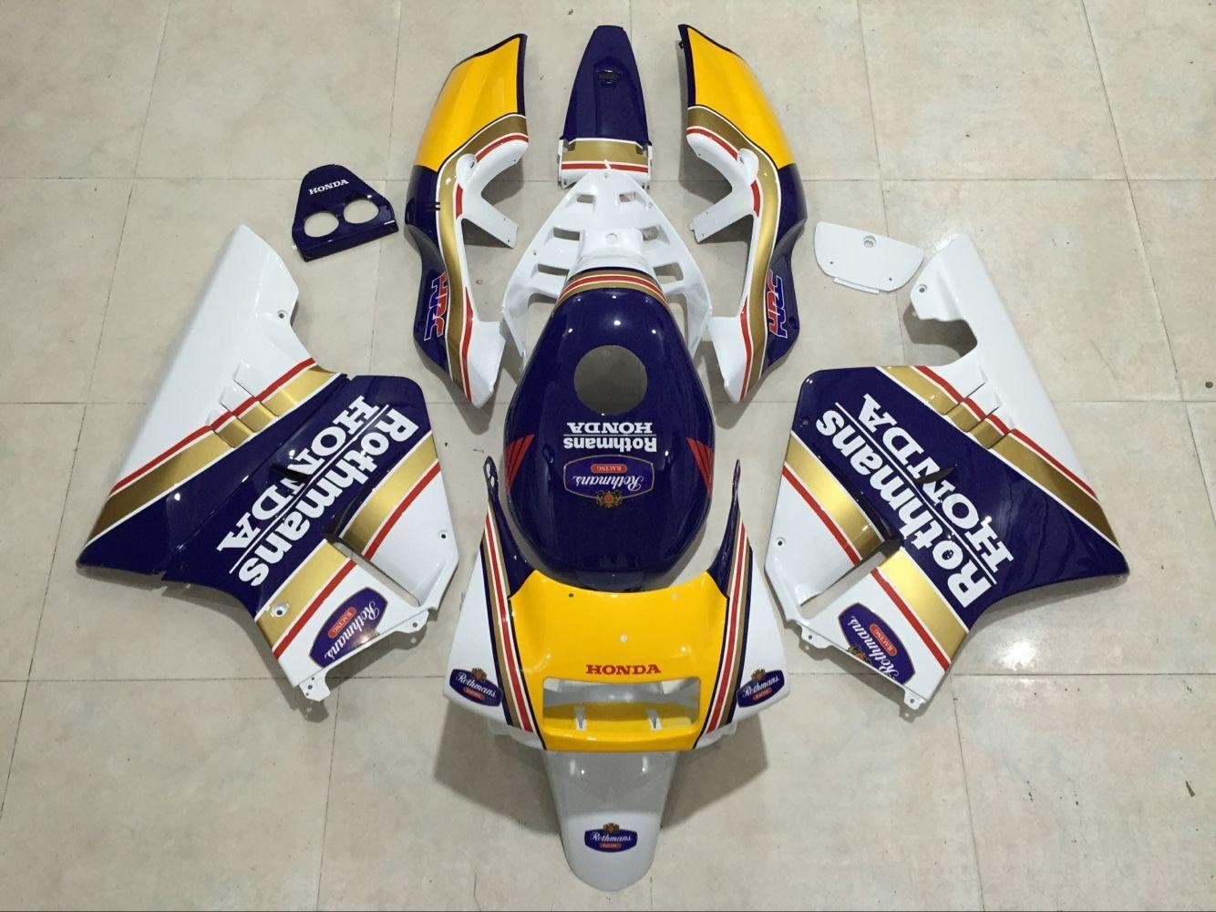 HONDA NSR250 MC21 Rothmans 外装カウル フルセット タンクカバー 透明風防スクリーンあり パーツ デカール 塗装済み - AKEEYO