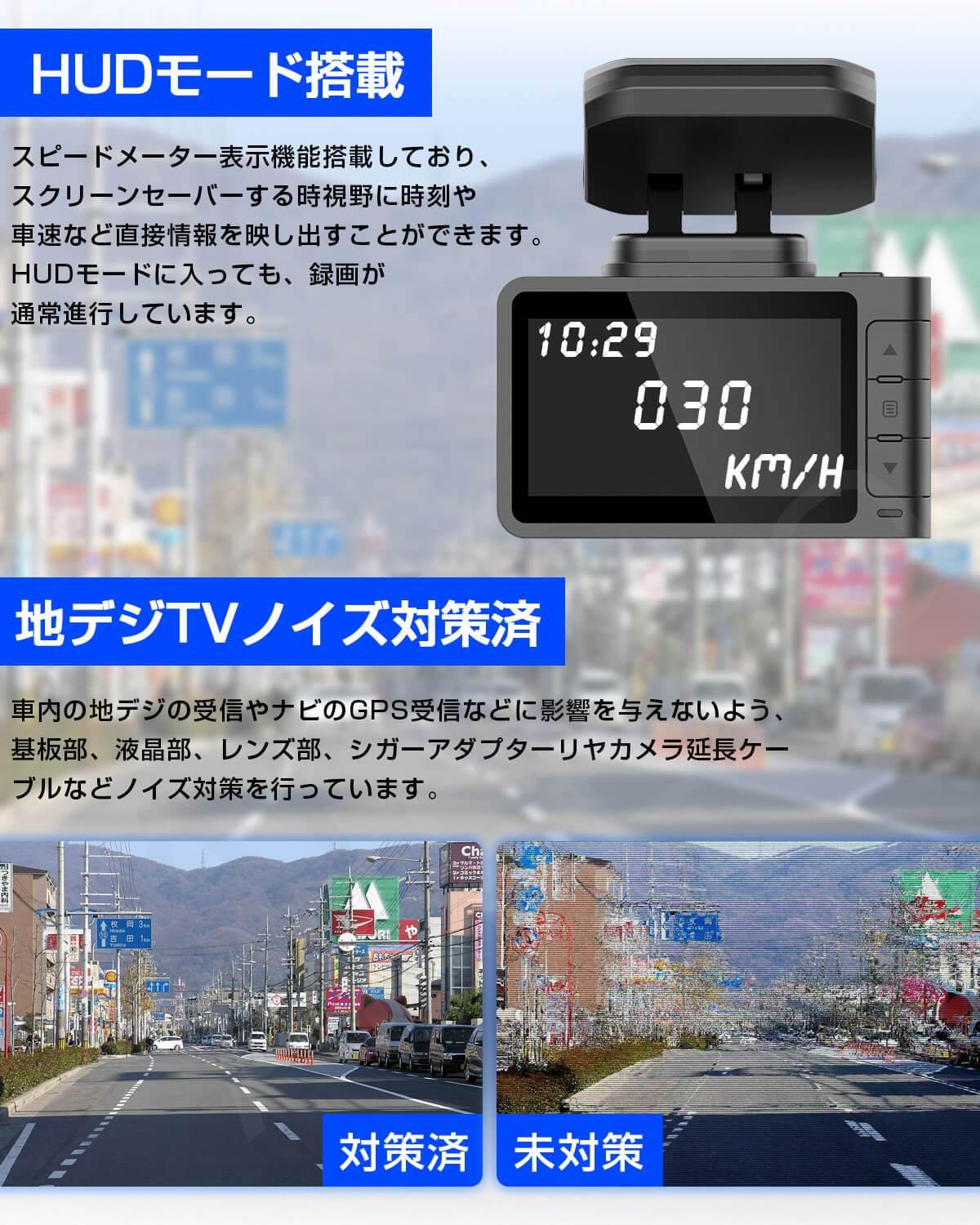 AKY-D9 ドライブレコーダー 4K 28fps Ultra HD 前後カメラ GPS 